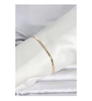Mey İthalat® CM 14K Gold Renk Yassı Ezme Zincir Model Kadın Bileklik