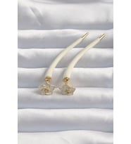 Pirinç Krem Renk Botega Küpe - TJ-BKP9169