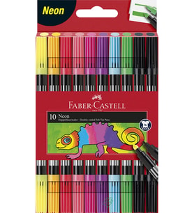 Faber-Castell Çift Taraflı Neon Keçeli Kalem 10'Lu (20 Renk)