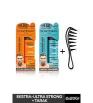 FONTENAY SAÇ ŞEKİLLENDİRİCİ PUDRA TOZ WAX MAT EFFECT VE ULTRA STRONG 20GR + ŞEKİL TARAĞI 3'LÜ SET