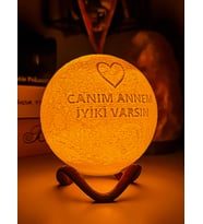 12cm Canım Annem İyiki Varsın Standlı Ay Küresi neon led lamba hediyelik eşya avize masa lambası gece lambası moon yılbaşı hediye