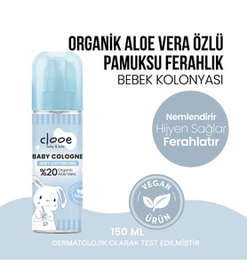 Aloe Vera Katkılı Pamuksu Dokunuş Tazeleyici ve Ferahlatıcı Soft Cotton Bebek Kolonyası 150 ml