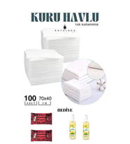 100 Adet Tek Kullanımlık Havlu Hasta Bakım Bebek Bakım Manikür Pedikür Havlusu HEDİYELİ