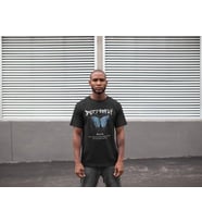 Erkek Kısa Kol Yazlık Tişört Bisiklet Yaka Baskılı Oversize T-Shirt - Siyah