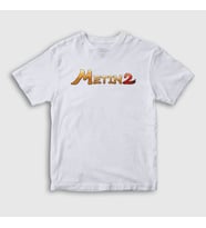 Presmono Unisex Çocuk Beyaz Logo Oyun Metin2 T-Shirt 522647tt (Beyaz)