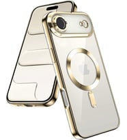 Apple iPhone 17 AiR Kılıf Kamera Lens Korumalı Renkli Magsafe Şeffaf Silikon Gold