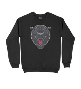 Mavi Gözlü Panter Siyah Sweatshirt