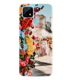Realme C11 C21 C21Y C25Y C11 2021 Kılıf Desemli Silikon Gerçek Çiçekler 1743