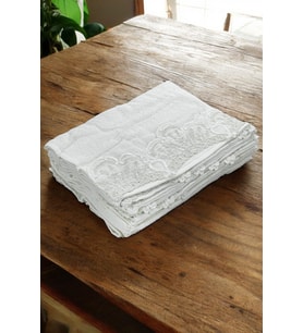 6'lı Güpürlü %100 Pamuklu El ve Yüz Havlusu Seti 30x50 cm Beyaz (Karışık)