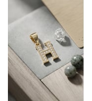 Xupıng Zirkon Taşlı H Harf Kolye Ucu 1 cm