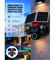 Takip Özellikli 4 Kameralı Güneş Panelli Güvenlik Kamera Sistemi