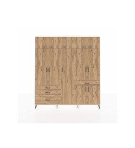 Arges Gardrop 11 Raflı 4 Çekmeceli 2 Askılı 220x30x243 Aytaşı-Çam