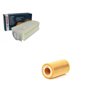 Bosch Filtre Bakım Seti Mercedes C220 CDI W204 4-matic 2013-2014 Dizel Hava + Yağ filtre