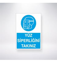 Yüz Siperliği Takınız 21x28 Arkası Yapışkanlı Levha