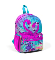 Minik Yuva Sırt Çantası Mavi Pembe Flamingo Desenli İki Bölmeli 23530