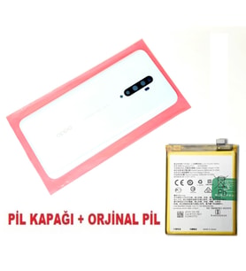 Tkgz Oppo Reno 2Z Arka Pil Batarya Kapağı + PİL (CAM) BEYAZ