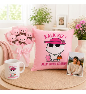 Kişiye Özel Ayıcık Buketi Kalk Kız Alem Beybi Görsün