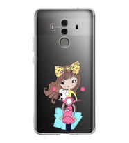 Huawei Mate 10 Pro Uyumlu Kapak Vespagirl Tasarımlı Şeffaf Silikon Kılıf