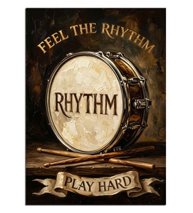 Baterili Ritim Feel The Rhythm Poster Dekoratif Kanvas - Mdf Ahşap Tablo