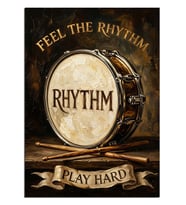 Baterili Ritim Feel The Rhythm Poster Dekoratif Kanvas - Mdf Ahşap Tablo