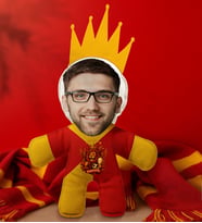 BK Gift Kişiye Özel Sarı Kırmızı Taraftar Tasarımlı Kral Bebek Yastık-1, Taraftar Hediyesi, Taraftar Yastık