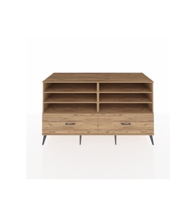 Kronos Konsol 6 Raflı 2 Çekmeceli  176x59x99 Çam-Çam