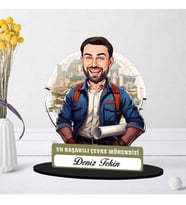 Kişiye Özel Erkek Çevre Mühendisine Hediye Karikatürlü Biblo
