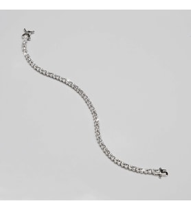920 - 4 mm Su Yolu Dikdörtgen Gümüş Bileklik