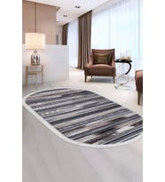 Dijidekor Halı Kahverengi Cool Köln Saçaklı Oval Kesme İnce Yolluk Kilim Salon Halısı Modelleri