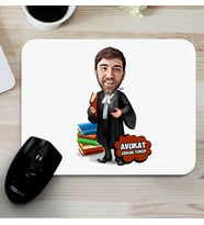 Kişiye Özel Erkek Avukat Karikatürlü Mousepad