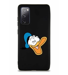Samsung Galaxy S20 FE Soft Premier Kapak Donald Duck-E Tasarımlı Silikon Kılıf - Siyah (Şeffaf)