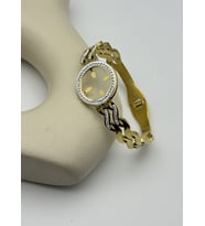 Çelik Gold Taşlı Çerçeve Zigzag Kordon Çeyreklik Kelepçe - 26klp49