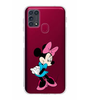 Samsung Galaxy M31  Kamera Korumalı Kapak Minnie Mouse Tasarımlı  Şeffaf  Kılıf