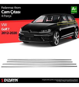 VW Golf 7 Krom Cam Çıtası 4 Prç 2013-2020