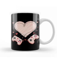 Video Gamer Valentines Day with Controllers Heart 01 Kupa Bardak Porselen