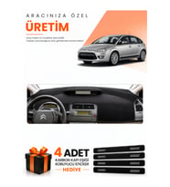 CITROEN C4 (2004-2009) Uyumlu Torpido Koruma Örtüsü Oto Kılıfı - Siyah