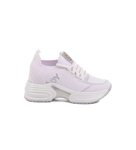 Ayakmod Bej Triko Kalın Taban Kadın Sneaker Lady 5002 Z (Beyaz)