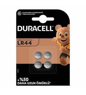 Duracell LR44 1.5 Volt Düğme Pil 4 lü LR44 1.5v Düğme Pil Saat Pili