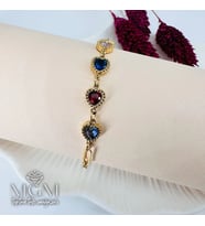 Zirkon Renkli Taşlar Taşlı Çelik Bileklikler 16+5 Cm Uzatma Payı - Kbl0114