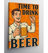 Kanvas Tablo "Time To Drink Beer" Afişi