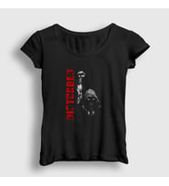 Presmono Kadın Siyah Riot Disturbed T-Shirt 386487tt