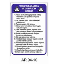 İŞ GÜVENLİĞİ UYARI LEVHASI 1 ADET PVC 21 X 29CM