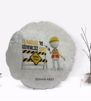 BK Gift Kişiye Özel İsimli İş Sağlığı ve Güvenliği Şefi Tasarımlı Dekoratif Kırlent Yastık-1