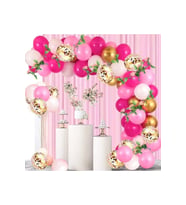 Beyaz Pembe Ve Gül Altın Konfeti Balon Garland Seti