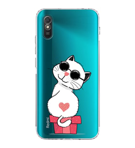 Xiaomi Redmi 9A  Kamera Korumalı Kapak Coolcat Tasarımlı Şeffaf  Kılıf