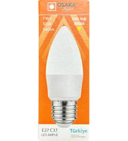 Osaka 7W (50W) 3000K (Sarı) E27 Duylu (Kalın Duy) Mum Led Ampul