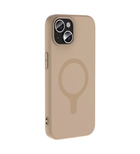 iPhone 15 Kılıf M-Safe Şarj Özellikli Aris Silikon Kılıf Krem