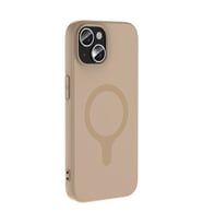 iPhone 15 Kılıf M-Safe Şarj Özellikli Aris Silikon Kılıf Krem