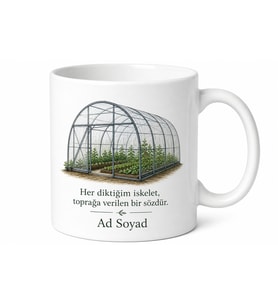 Sera Konstrüksiyon Ustasına Özel Çelik İskelet Naylon Örtü Sera Temalı Kupa Bardak Hediye