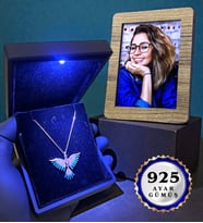 Fotoğraflı ve Premium Işıklı Kutusunda 925 Ayar Gümüş Anka Kuşu Kolyesi